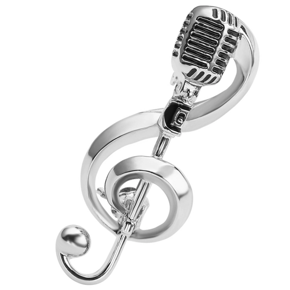 Microphone Brooch Pin Mic Music Note Brooch Fashion Label Pin Musical Gift for Women