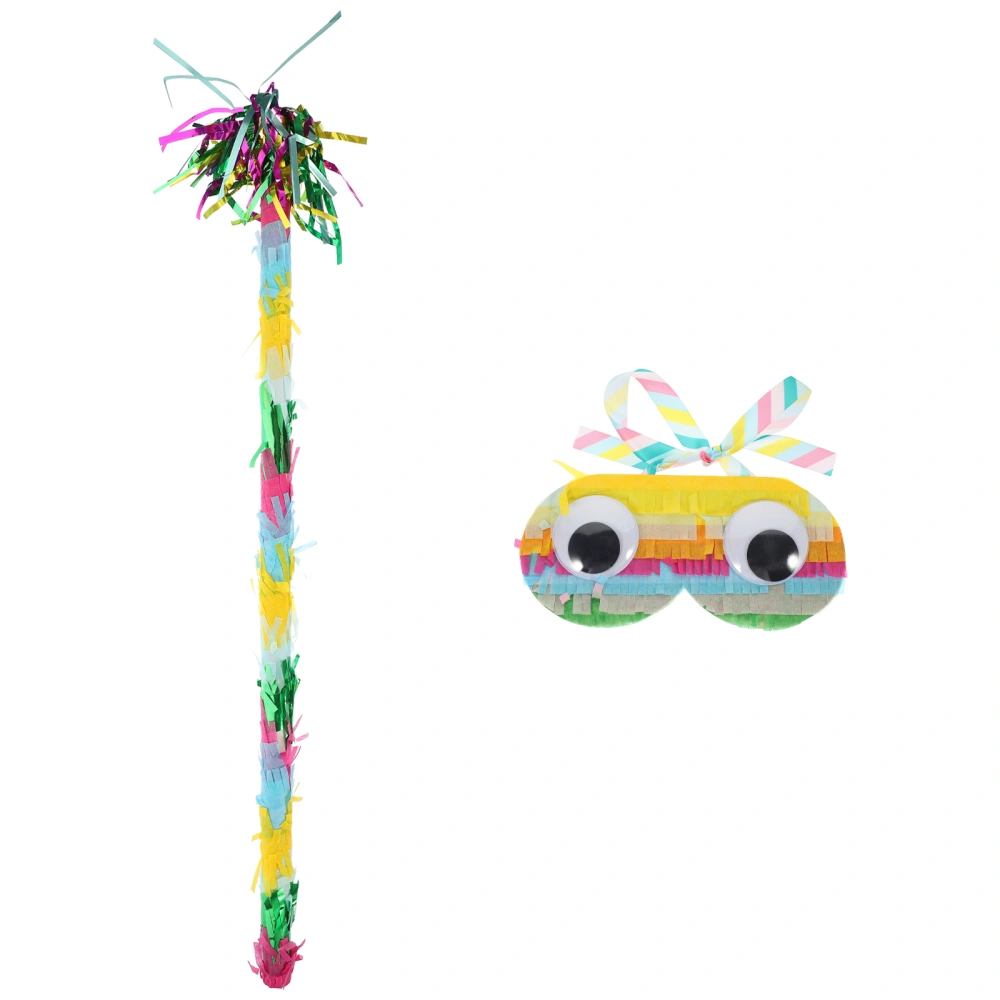 1 Set Cosplay Prop Colorful Blinder and Stick Toy Pinata Plaything for Party