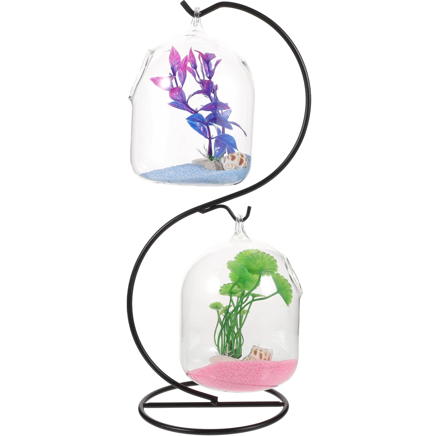 1 set of Desktop Hanging Glass Fish Tank Mini Table Aquarium Glass Betta Fish Bowl