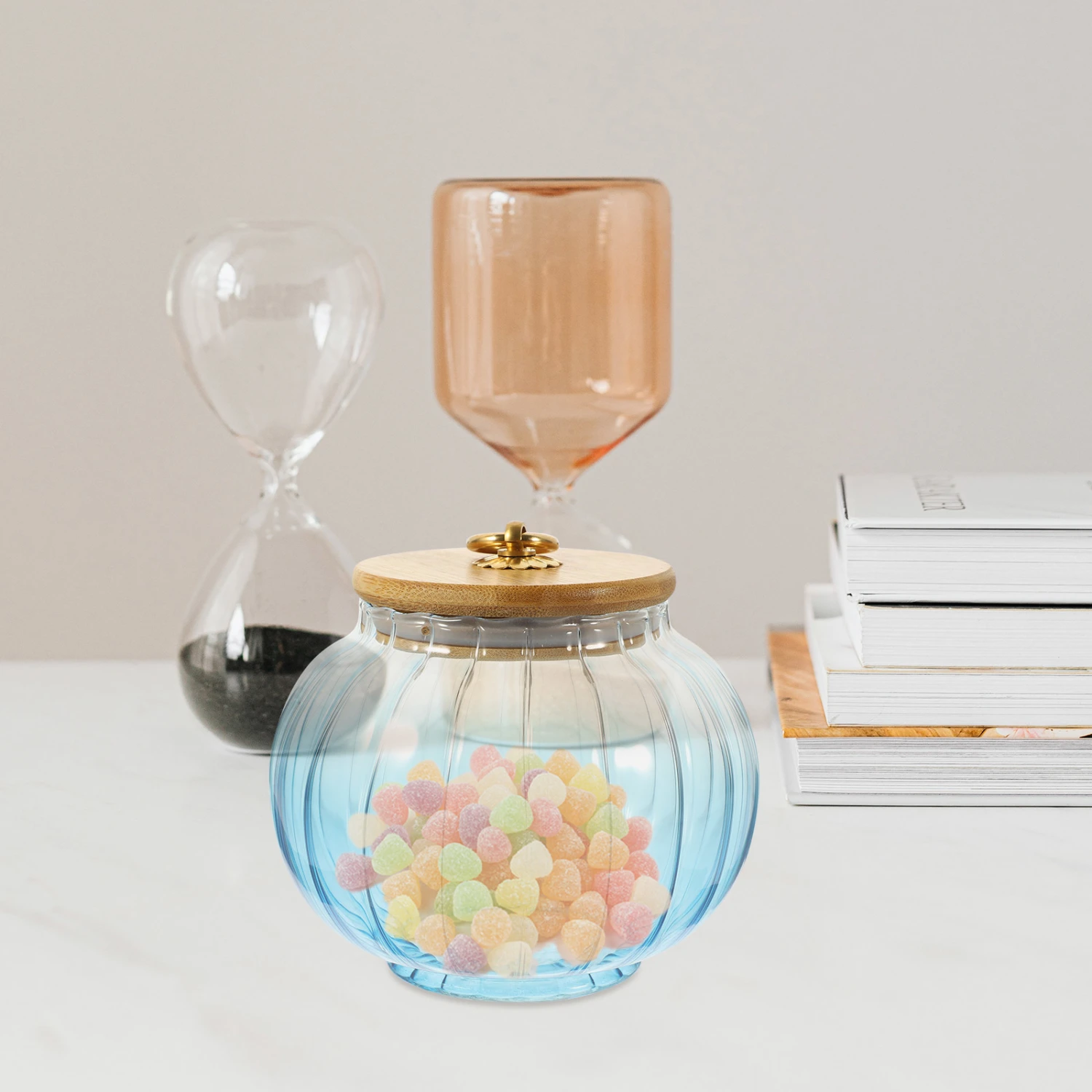 Glass Jar Tea Glass Canister Airtight Tea  Storage Container with Lid Handle Glass Jars