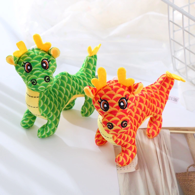 3Pcs Plush Dragon Stuffed Animal Toy Chinese Dragon Mascot Toy with Suction Cup