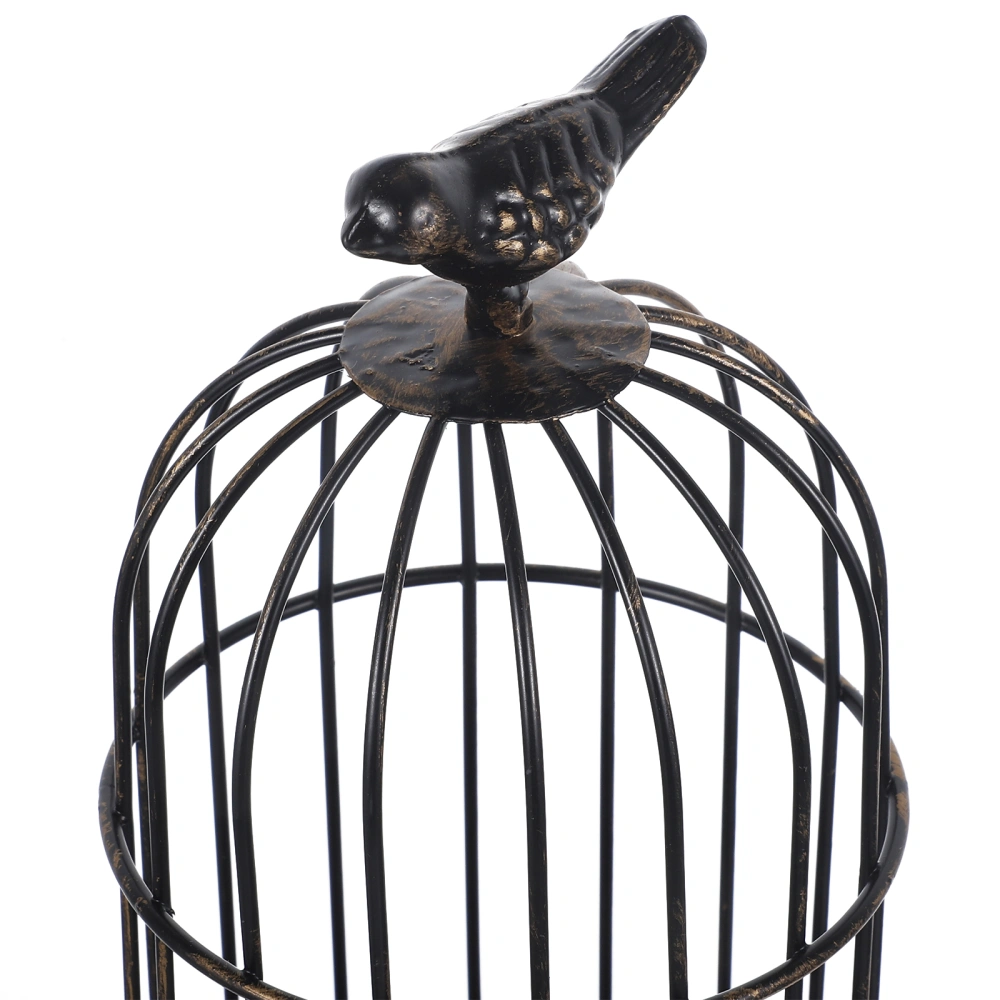 Creative Birdcage Shaped Candle Holder Household Decorative Candlestick Vintage Style Candle Stand