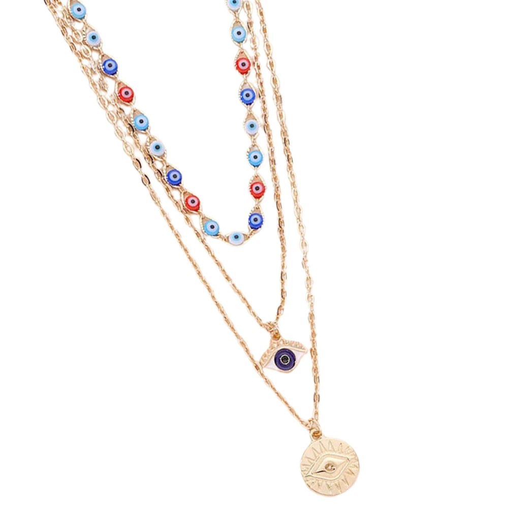 Evil Eye Necklace Multi-layers Necklace Fashionable Girls Neck Chain Women Neck Jewelry