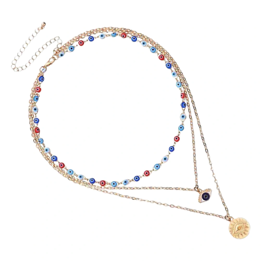 Evil Eye Necklace Multi-layers Necklace Fashionable Girls Neck Chain Women Neck Jewelry