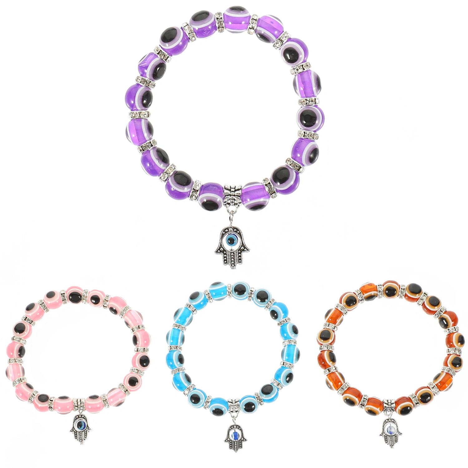 4pcs Evil Eye Bracelet Women Bracelets Beaded Wrist Jewelry Fashionable Wrist Bracelet for Teen Girls