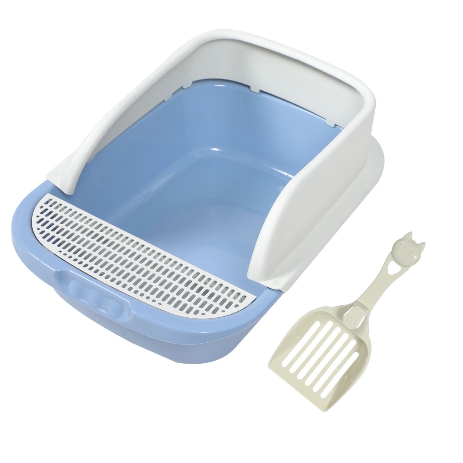1 set of Cat Litter Box Semi-Enclosed Cat Litter Box with Shovel Home Cat Toilet