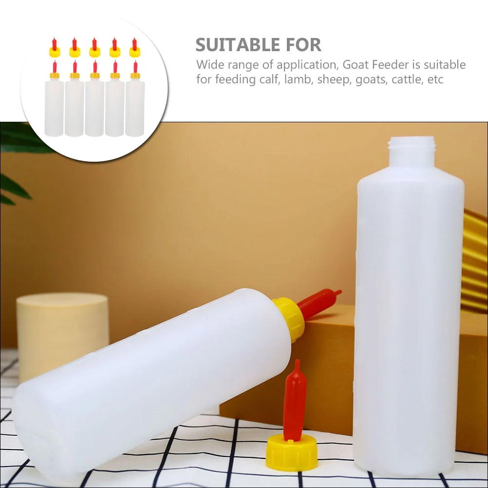 5 Sets Lamb Feeding Bottles Lamb Nursing Bottle Animal Feeding Bottles Goat Milk Bottle with Pacifiers