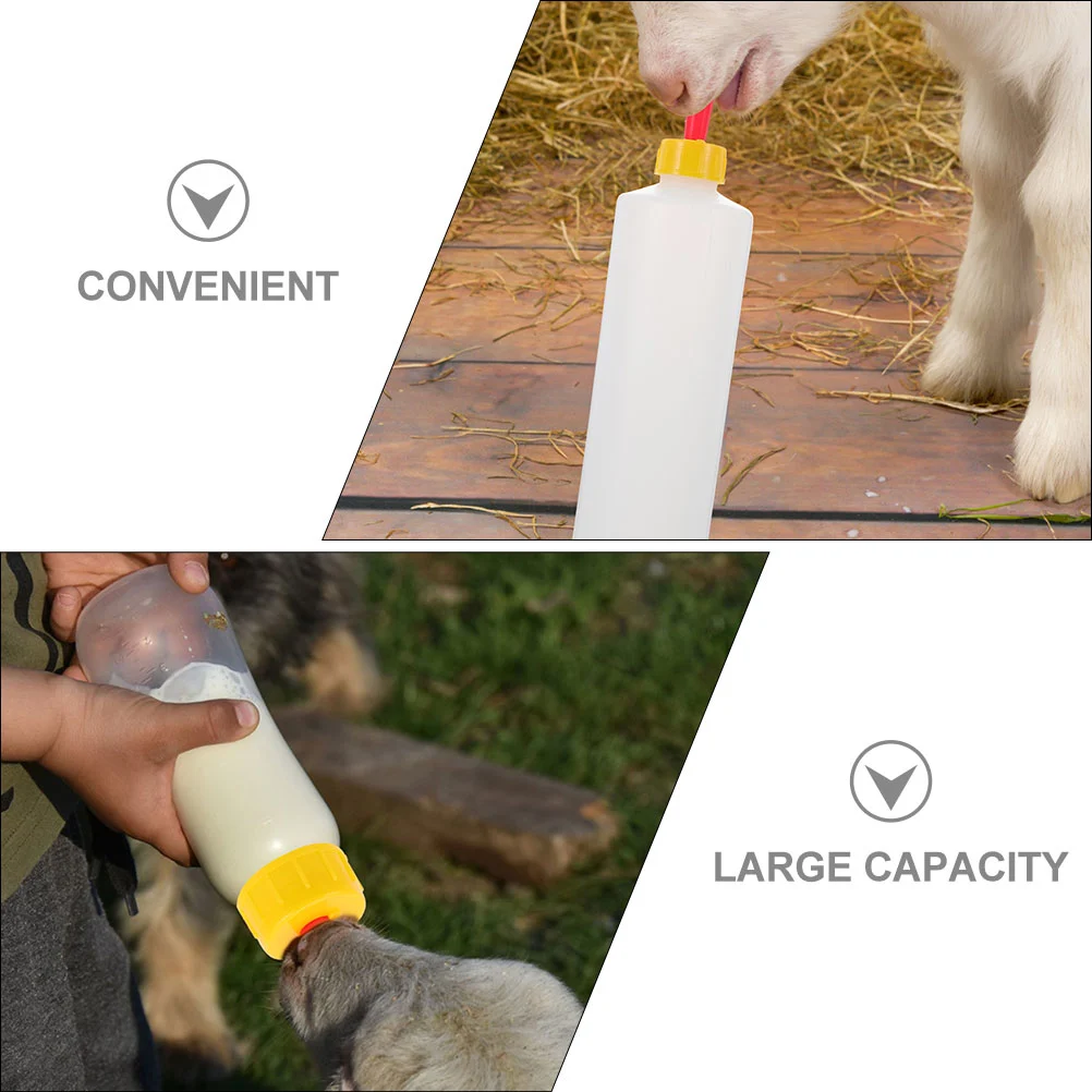 5 Sets Lamb Feeding Bottles Lamb Nursing Bottle Animal Feeding Bottles Goat Milk Bottle with Pacifiers
