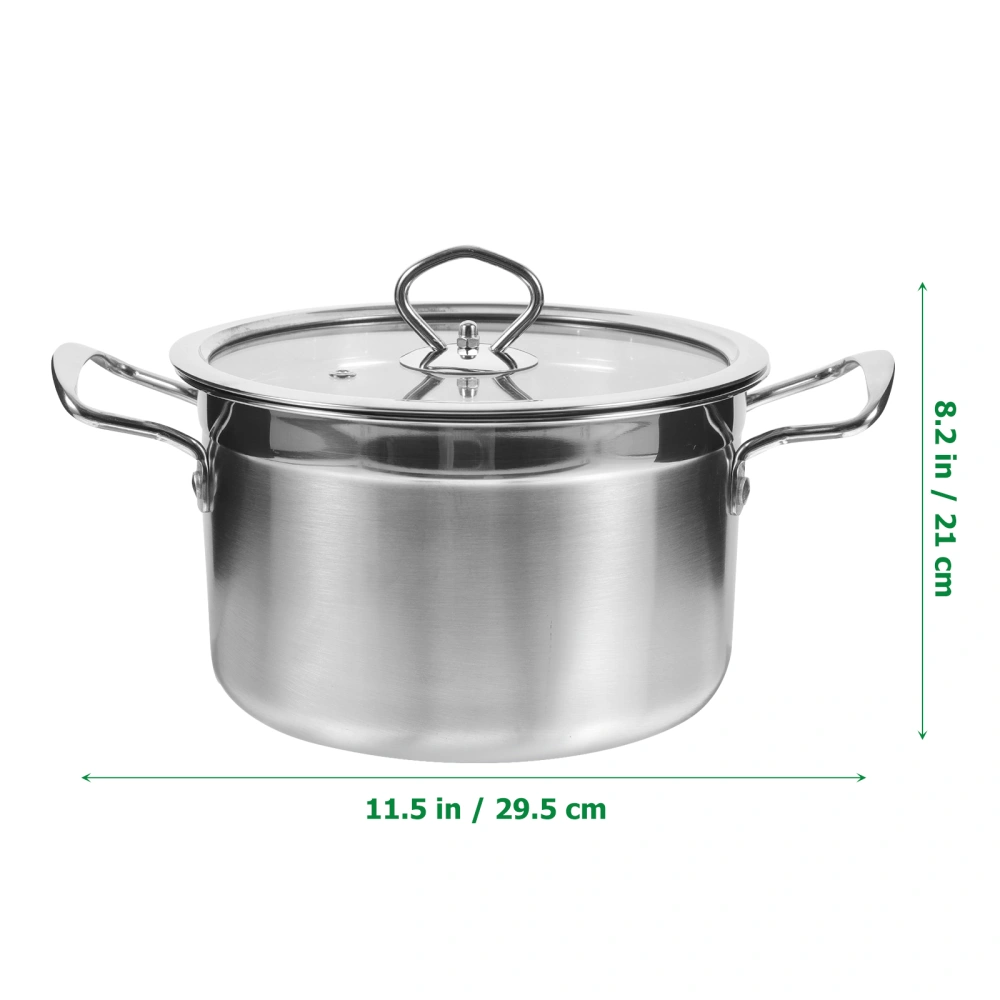 Stainless Steel Soup Pot Double Handle Stock Pot Stable Base Soup Pot Lidded Soup Pot Kitchen Pot