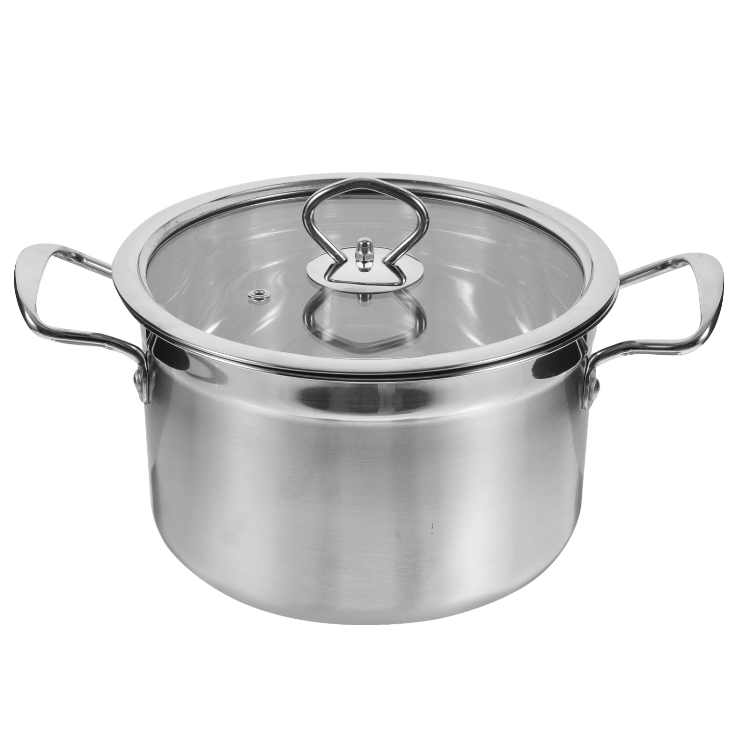 Stainless Steel Soup Pot Double Handle Stock Pot Stable Base Soup Pot Lidded Soup Pot Kitchen Pot