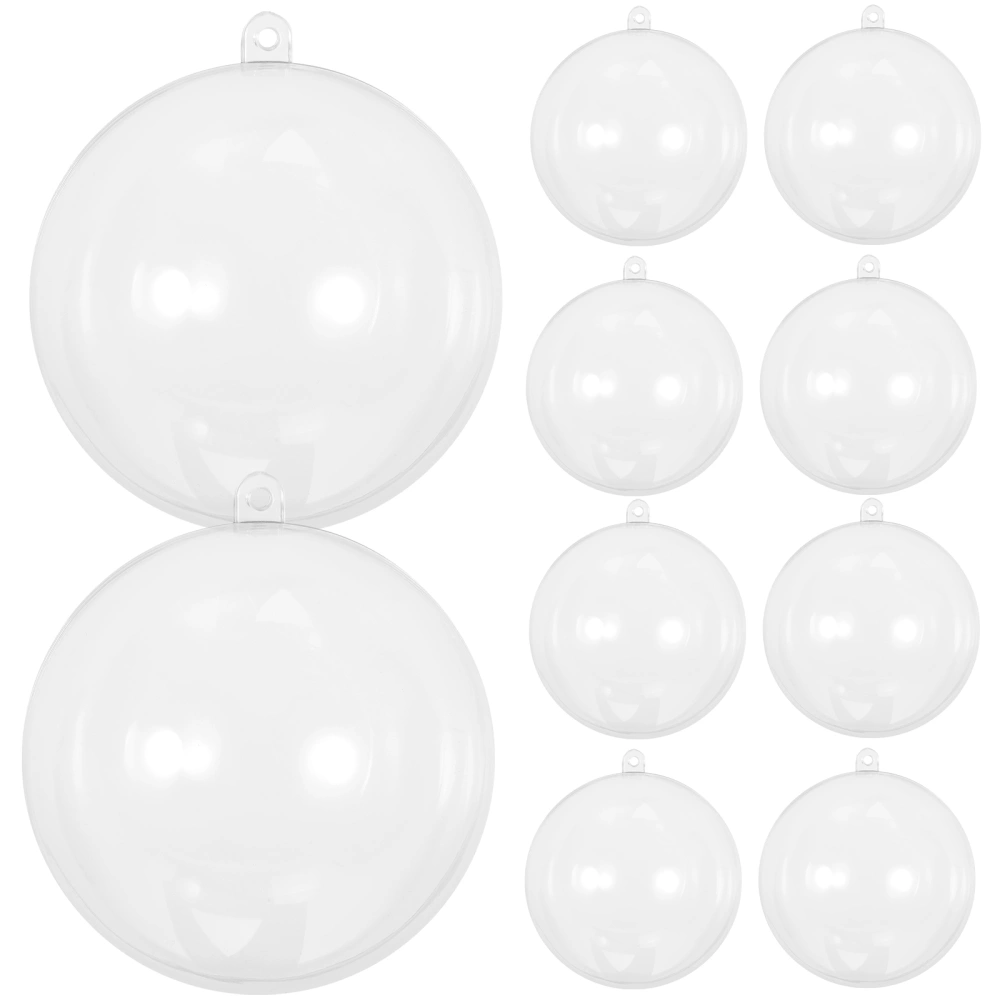 10pcs Clear Hanging Balls Plastic Fillable Ball Ornaments Christmas Holiday Wedding Decors