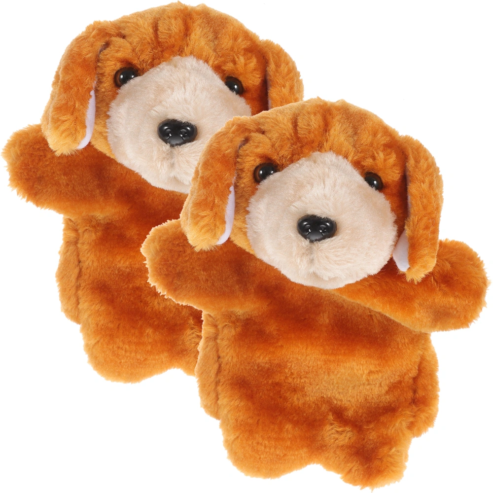 2pcs Plush Animal Hand Puppets Dog Hand Puppets Stuffed Animal Hand Puppets for Kids Toddlers