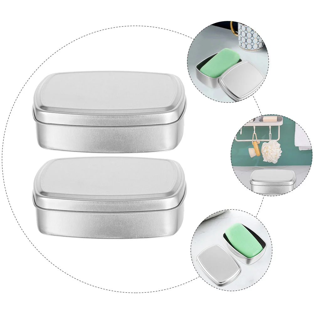 2pcs Aluminum Soap Boxes Soap Storage Holder Travel Soap Case Soap Containers