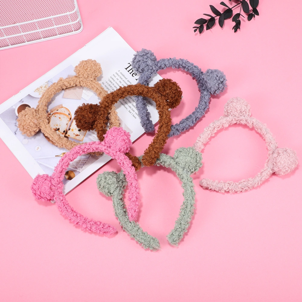 6Pcs Bear Ears Headbands Fluffy Hair Hoops Party Headwear Cosplay Costume Supplies