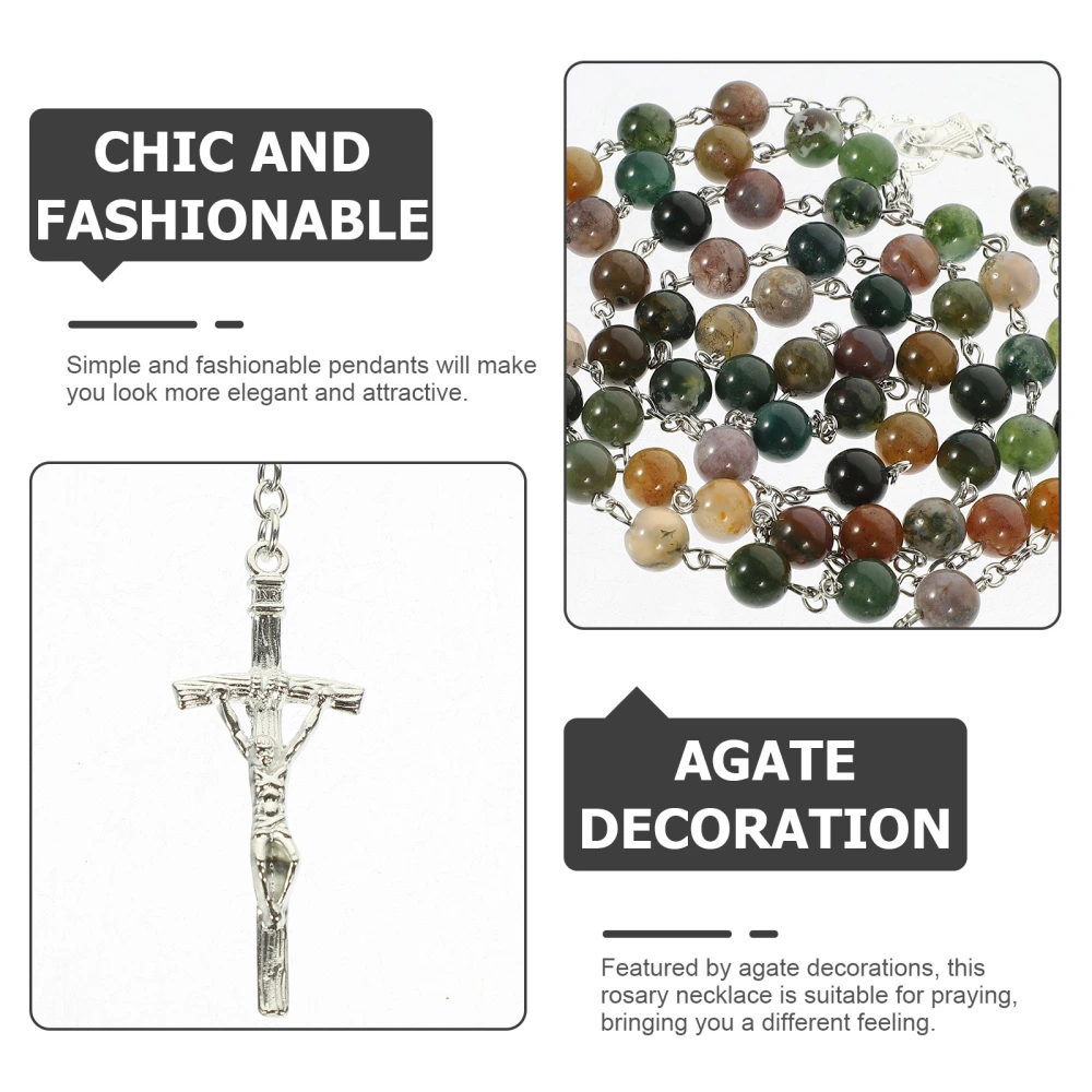 Agate Cross Necklace Faith Cross Necklace Men Cross Necklace Delicate Cross Necklace