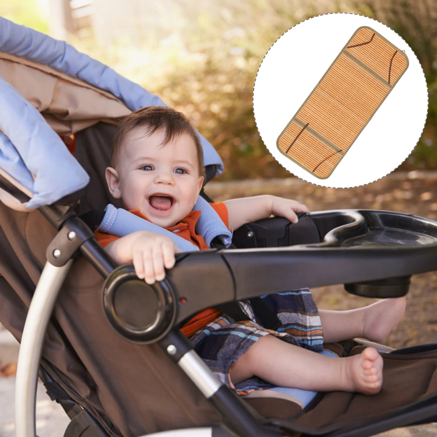 Baby Stroller Bamboo Cooling Mat Double Sided Bamboo Cooling Cushion for Summer