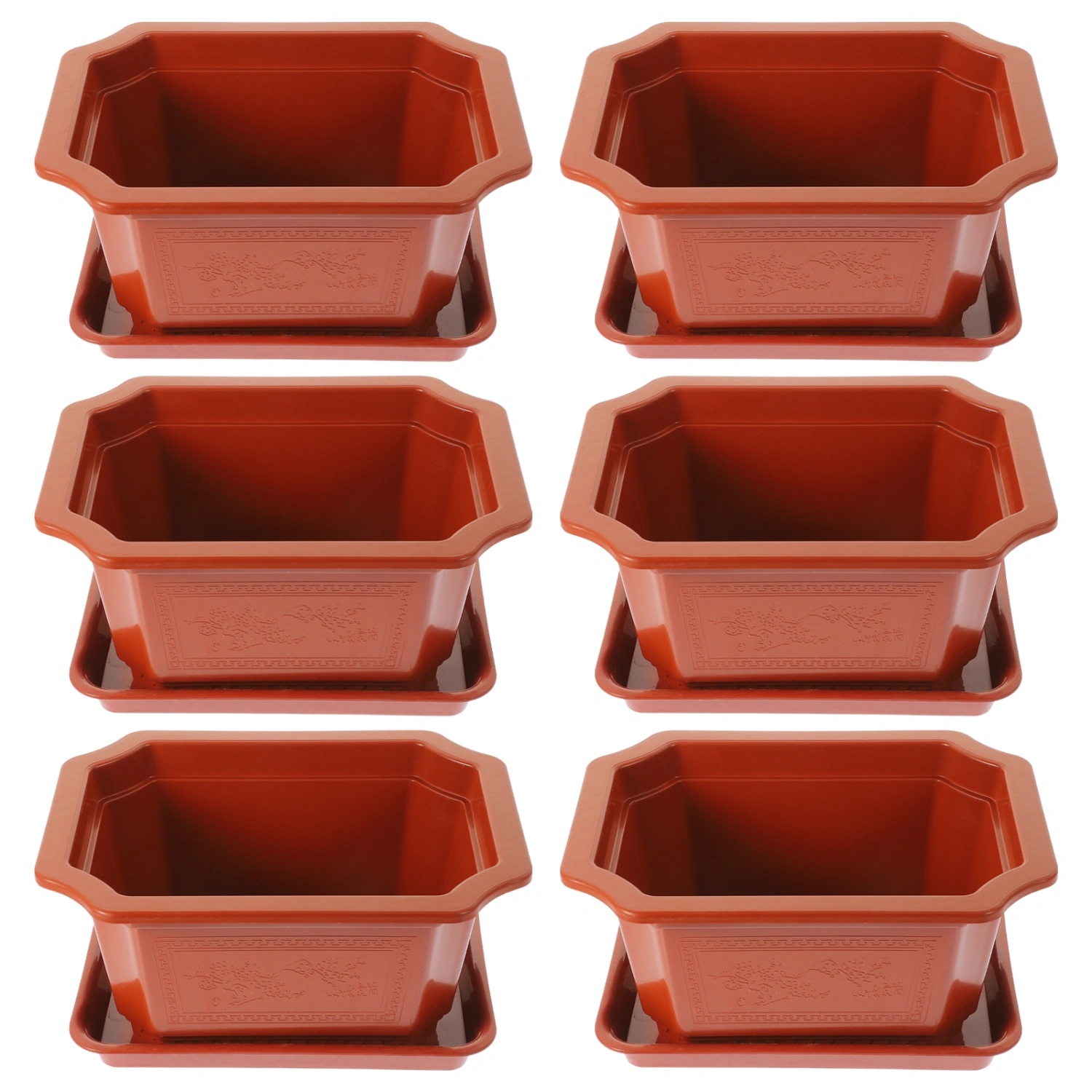 6 Sets of Plastic Succulents Pots Plastic Planter Pots Succulent Pots with Trays