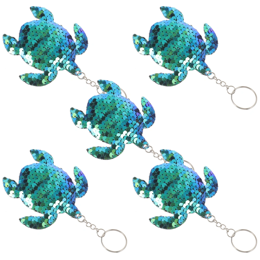 5Pcs Turtle Sequin Keychain Cute Sea Animal Keyring Animal Keyrings Purse Hanging Keychains