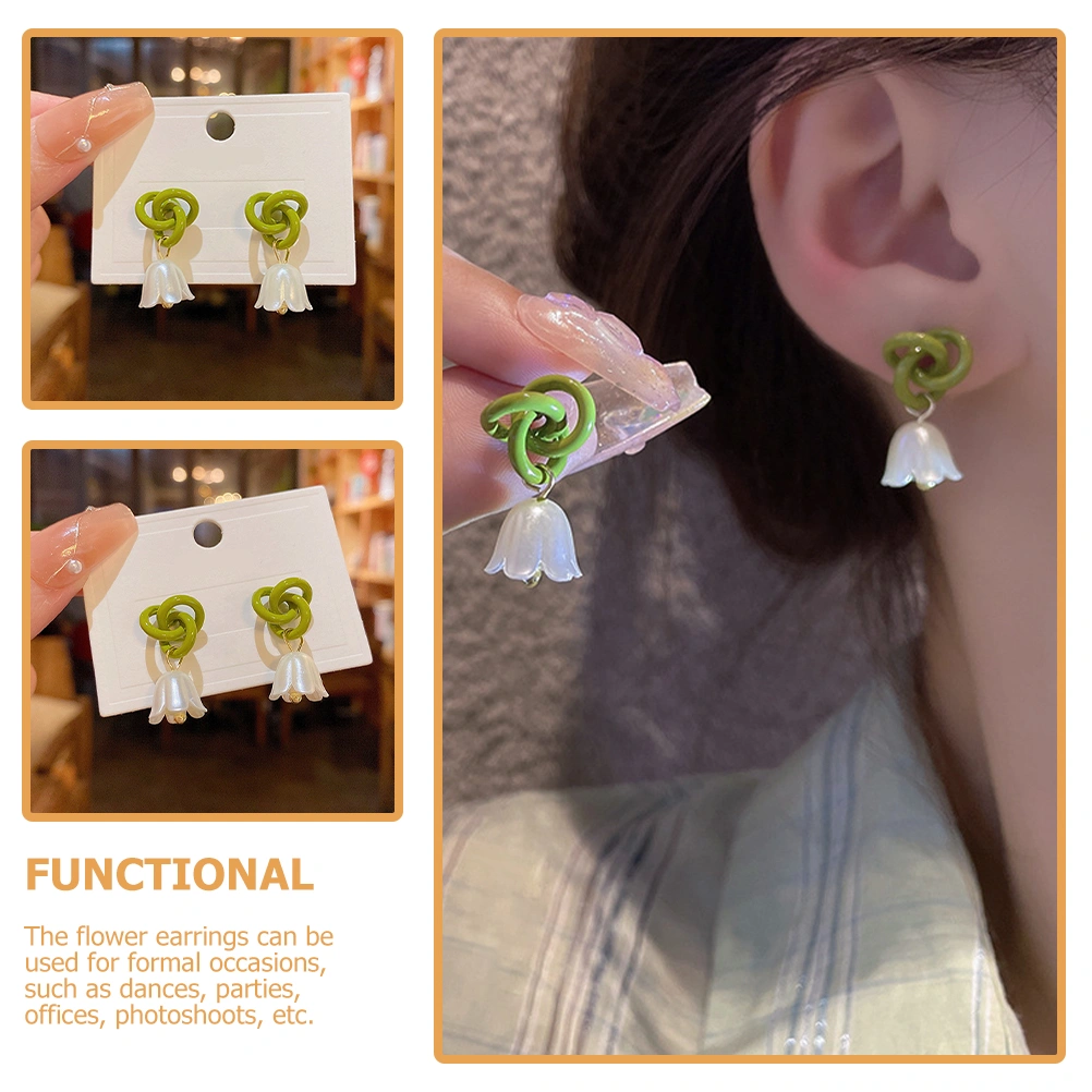 1 Pair Lily Of The Valley Earrings Convallaria Floral Earrings Fashion Drop Earrings for Women