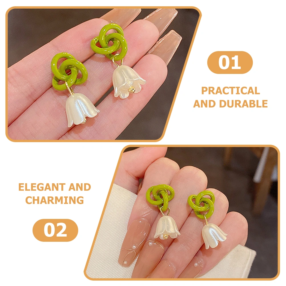 1 Pair Lily Of The Valley Earrings Convallaria Floral Earrings Fashion Drop Earrings for Women