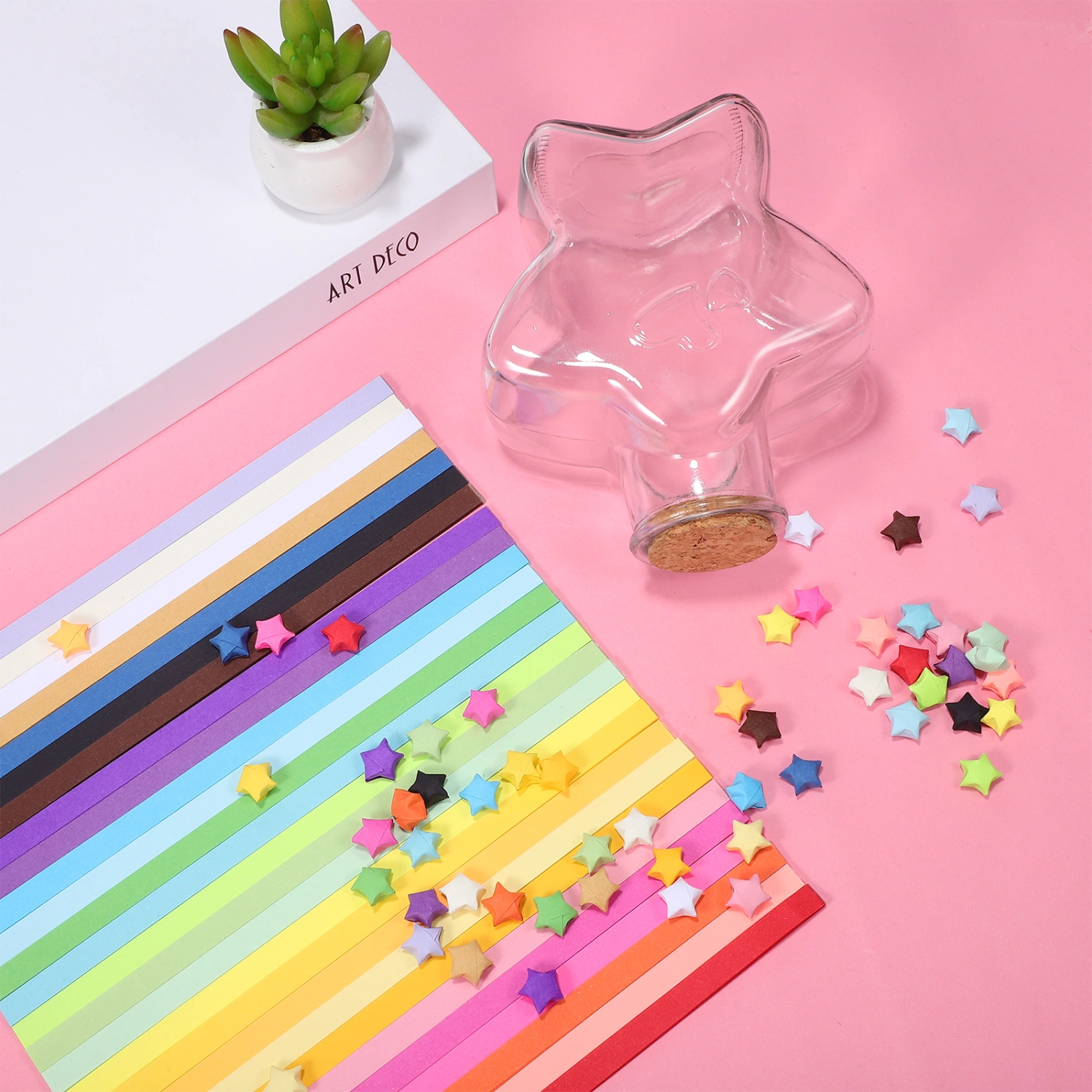 1 Set Star Paper Strips Wishing Drifting Bottle Set Paper Art Crafting Supplies