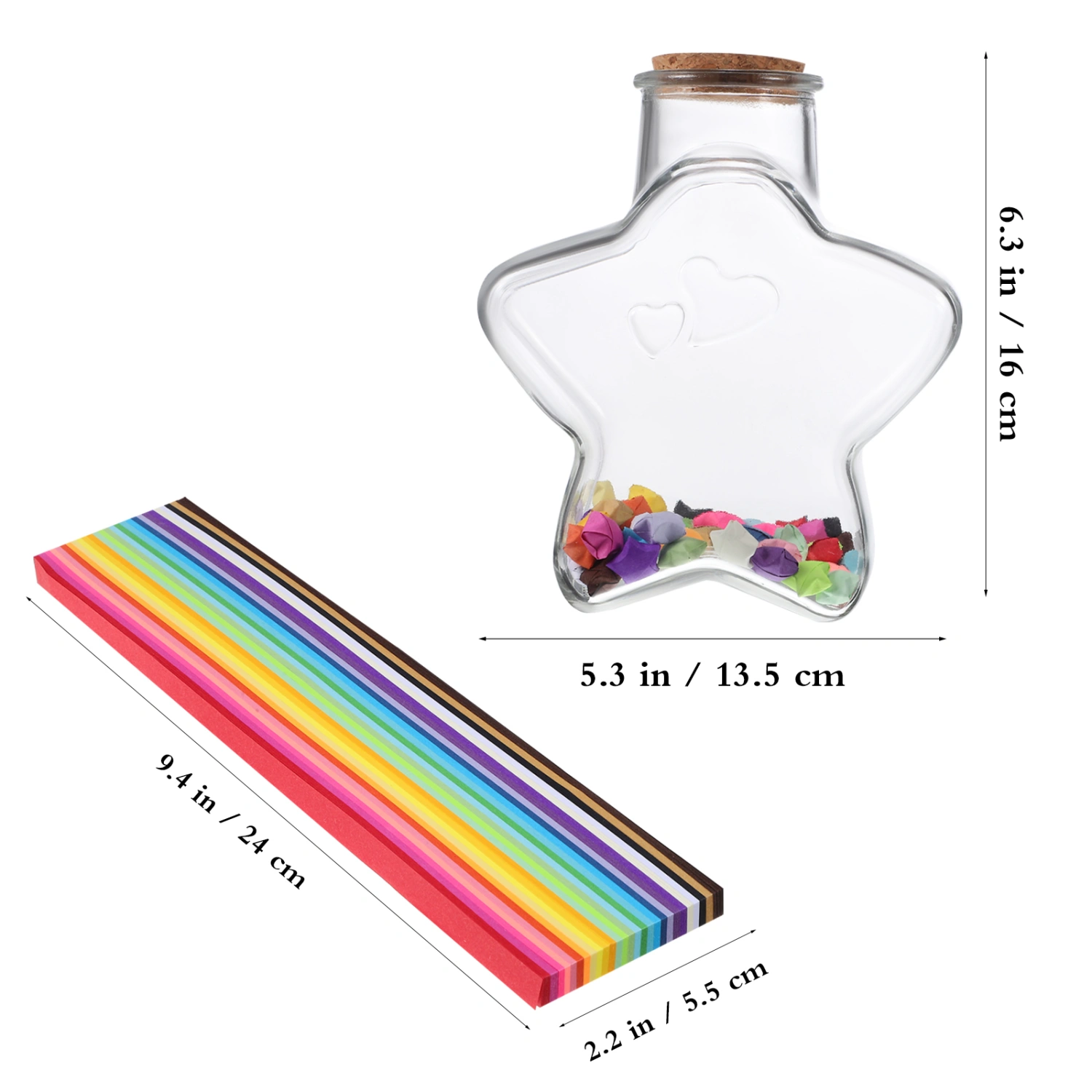 1 Set Star Paper Strips Wishing Drifting Bottle Set Paper Art Crafting Supplies