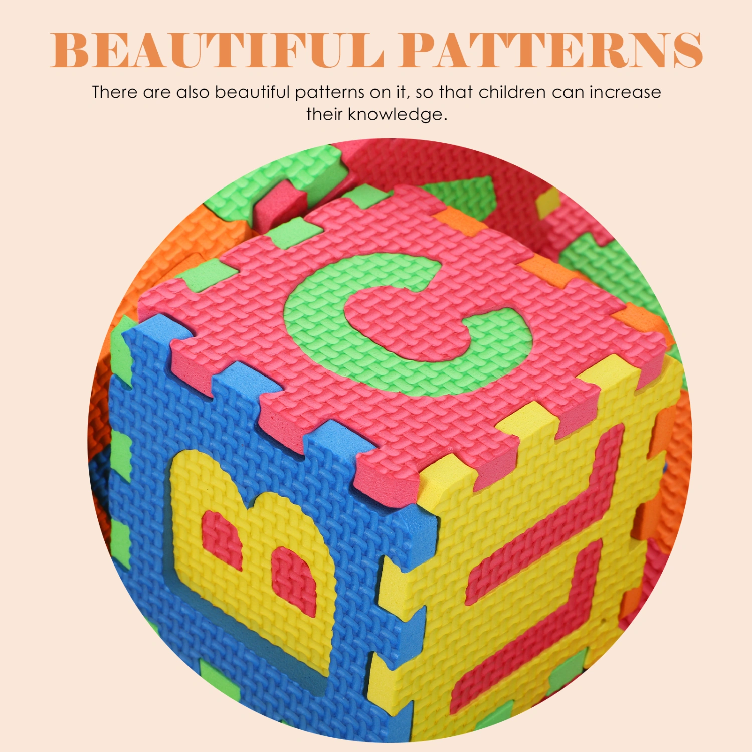 36pcs Spanish Alphabet Puzzle Mat Interlocking Letter Mat Kids Foam Puzzle Play Mat for Kids Toy