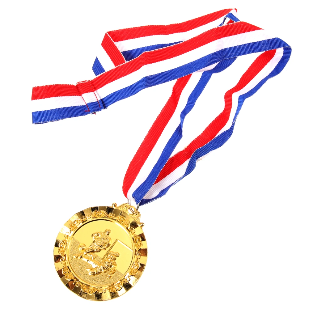 Decorative Football Medal Sports Game Hanging Medal Round Reward Medal with Ribbon