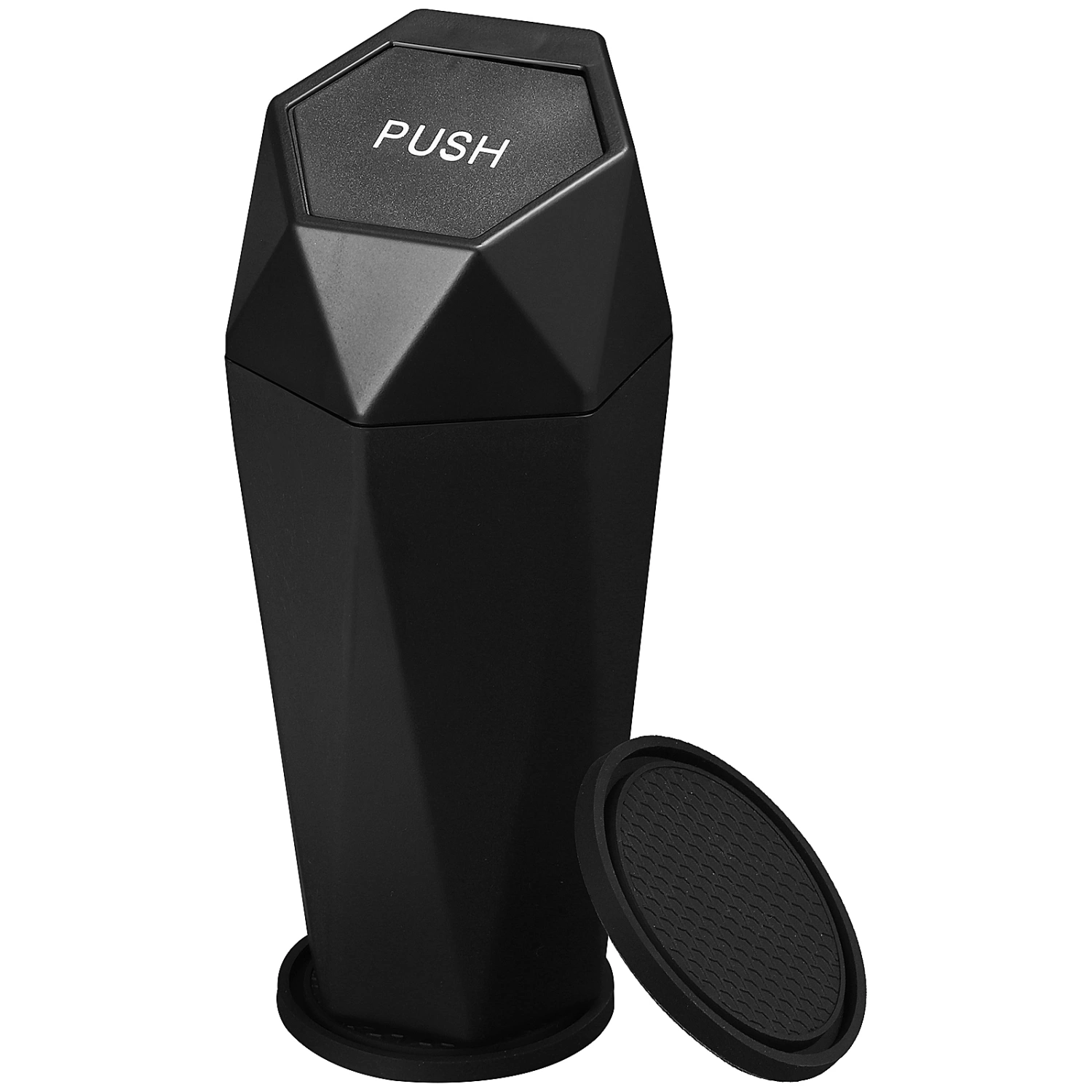 Car Trash Can Leakproof Garbage Bin with Cup Holder Coaster Vehicle Accessories for Car Interior