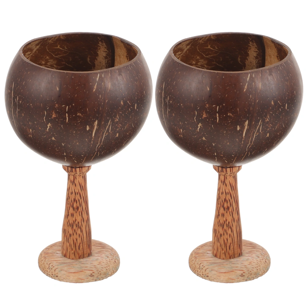 2pcs Cocktail Goblet Small Coconut Shell Cup Novelty Wine Liquor Cup Party Wine Cup