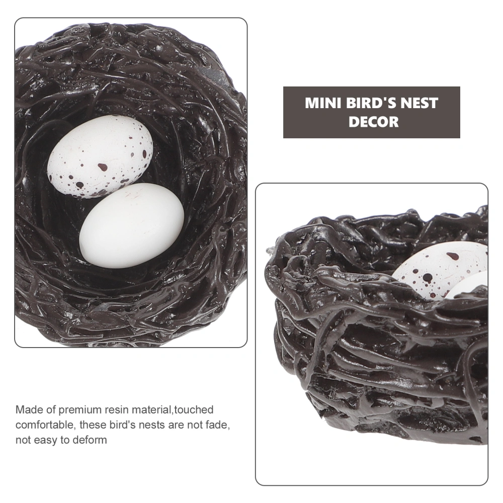 5pcs Artificial Simulation Bird Nest Model Garden Landscaping Prop Realistic Bird Nest with Egg Decor