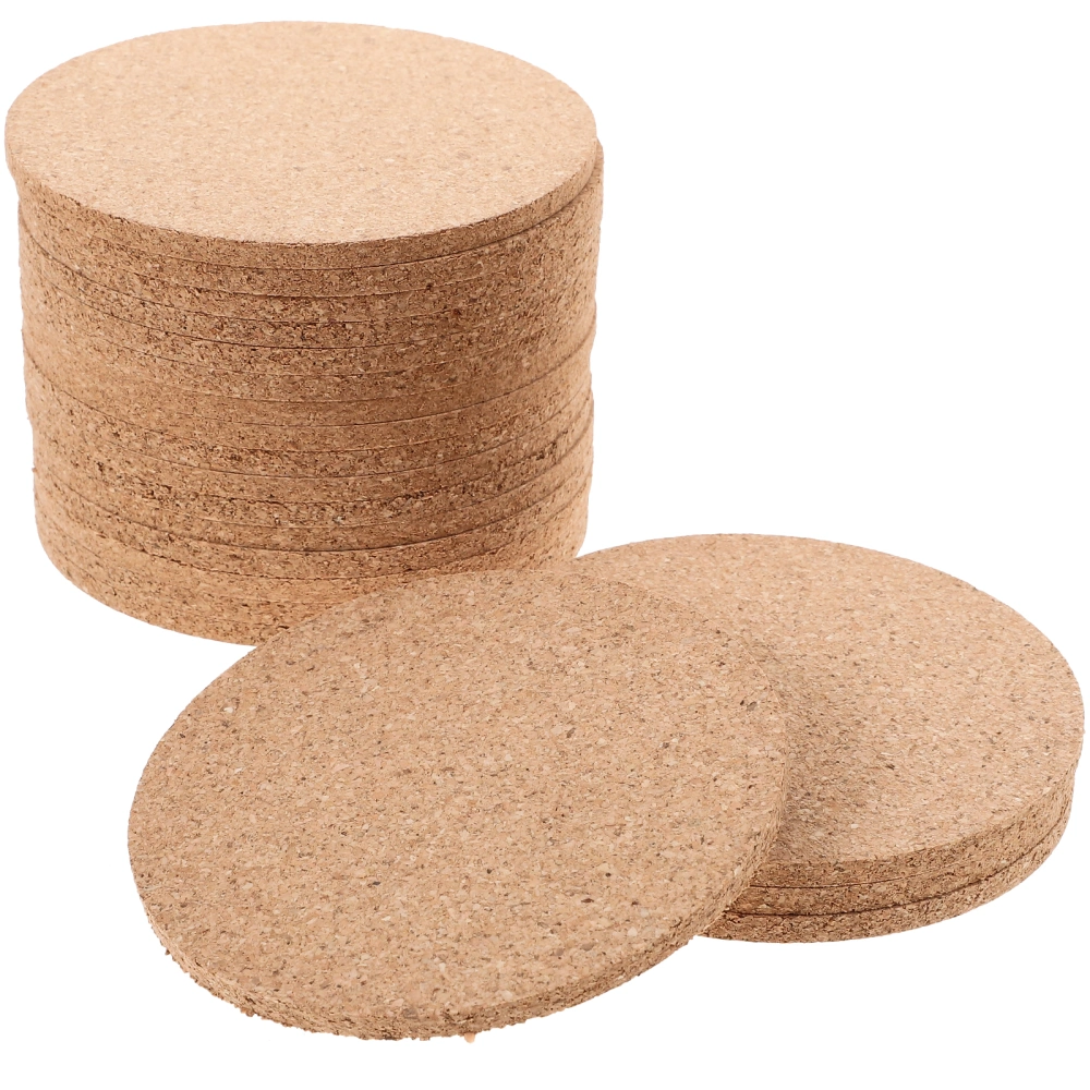 20pcs Round Cork Coasters Cork Drink Coasters Drink Cup Pad Heat-resistant Cup Mats Cork Placemats