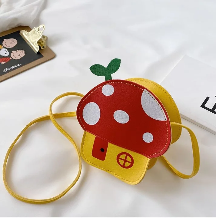 Kids Cute Purse Mushroom Crossbody Bag Little Girl Crossbody Purse Children Cute Wallet for Travel