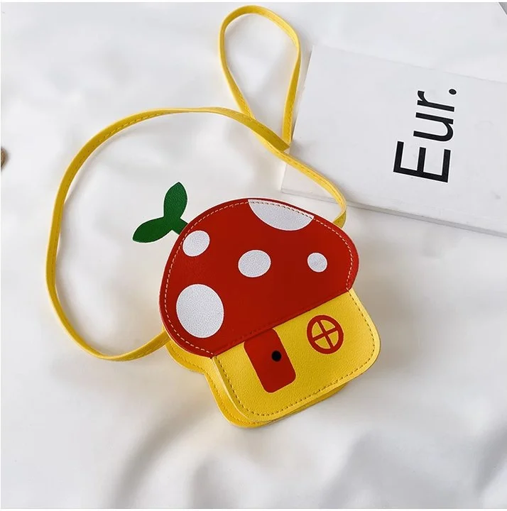 Kids Cute Purse Mushroom Crossbody Bag Little Girl Crossbody Purse Children Cute Wallet for Travel