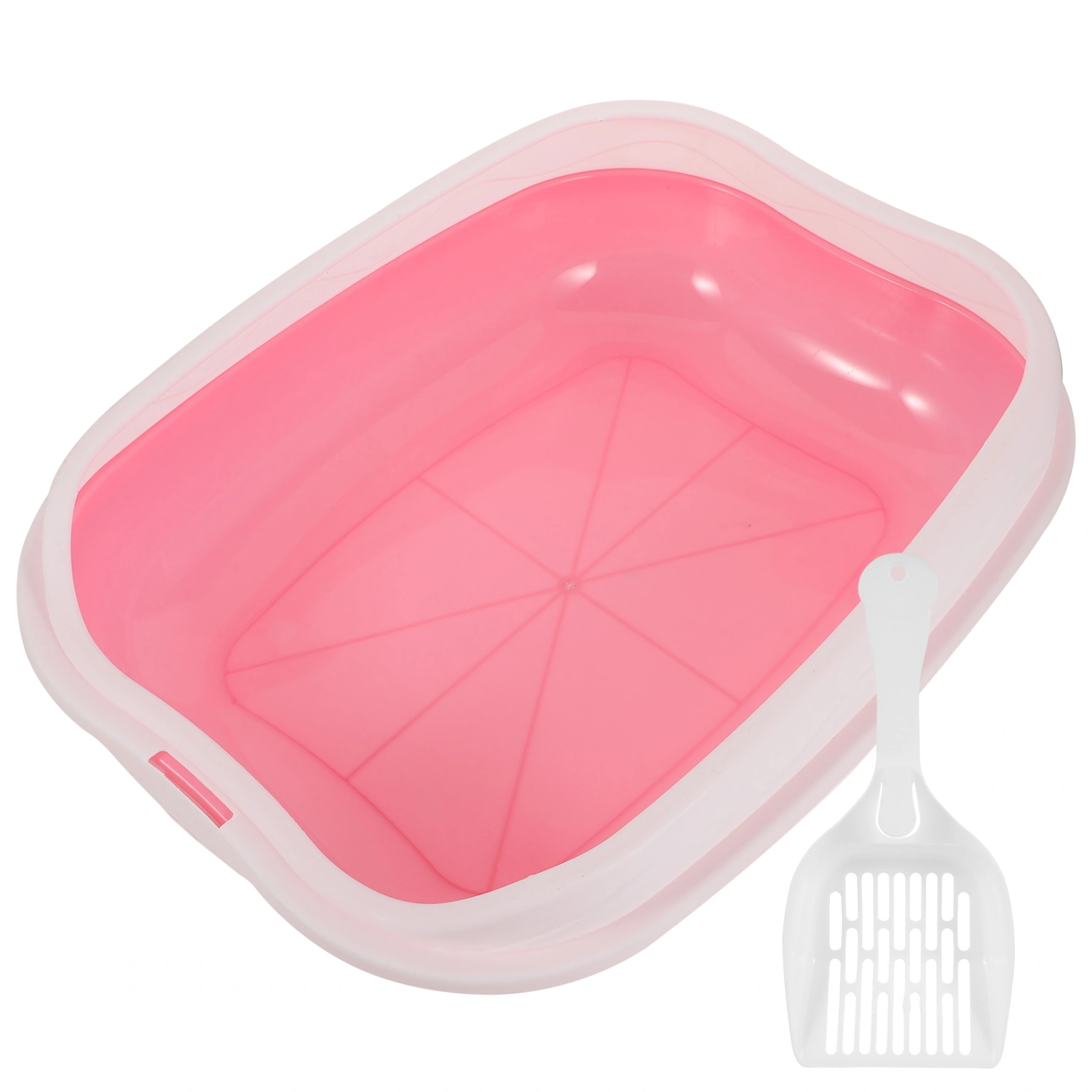1 Set of Open Type Cat Kitten Toilet Pet Cat Litter Box Kitten Training Potty Detachable Cat Toilet with Shovel