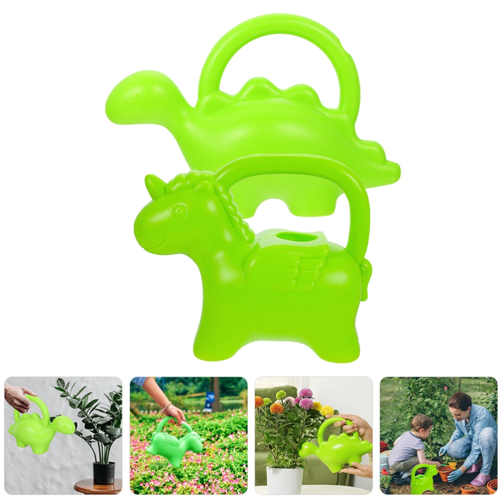 2pcs Garden Watering Can Small Watering Can Cartoon Dinosaur Unicorn Watering Can