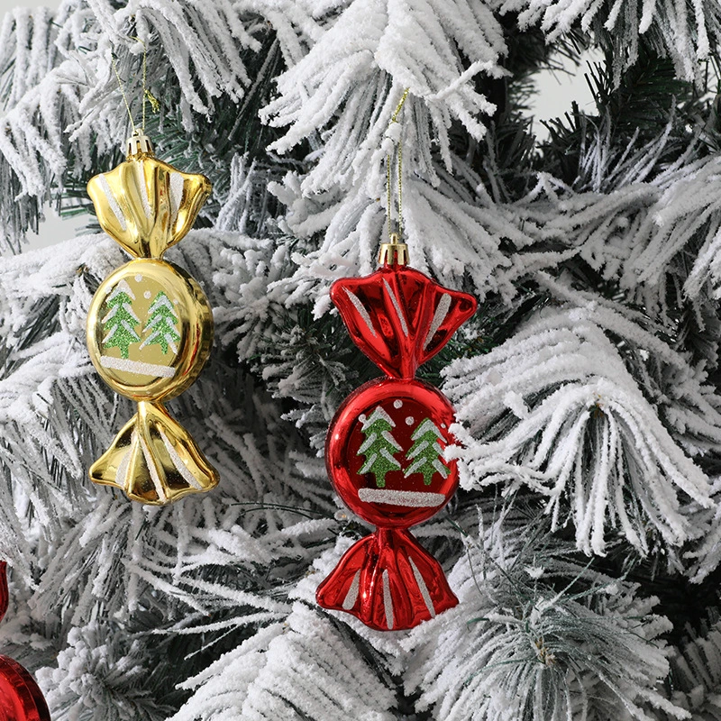 2Pcs Christmas Candy Hanging Ornaments Xmas Tree Hanging Candy Pendant Decorations