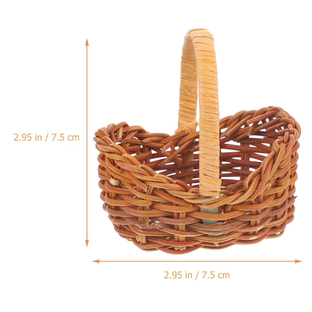 4pcs Mini Woven Baskets Miniature Flower Basket Mini Picnic Basket Tiny Party Favor Containers