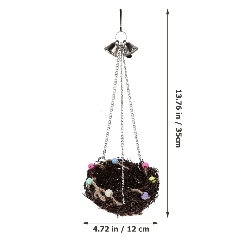 Bird Rattan Nest Natural Rattan Parrot Nest Bird Swing Toy Parrot Bird Nest Bird Parrot Swing Toy