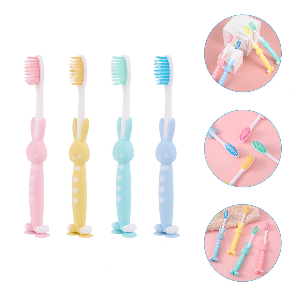 4Pcs Toddler Tooth Brushes Soft Bristle Travel Kids Toothbrushes Kids Cartoon Toothbrushes