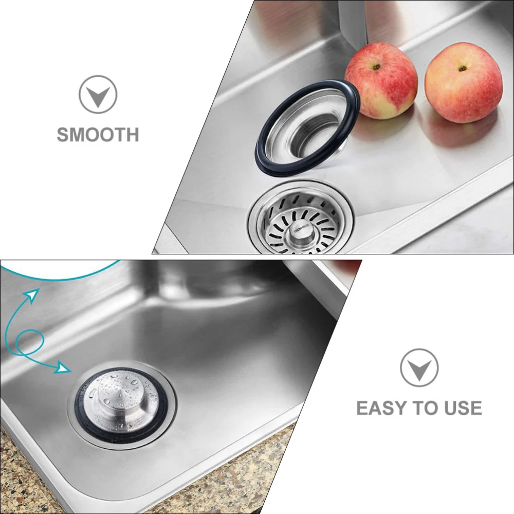 2pcs Kitchen Sink Stoppers Stainless Steel Sink Food Waste Disposer Spatter Rings Sink Drain Stoppers