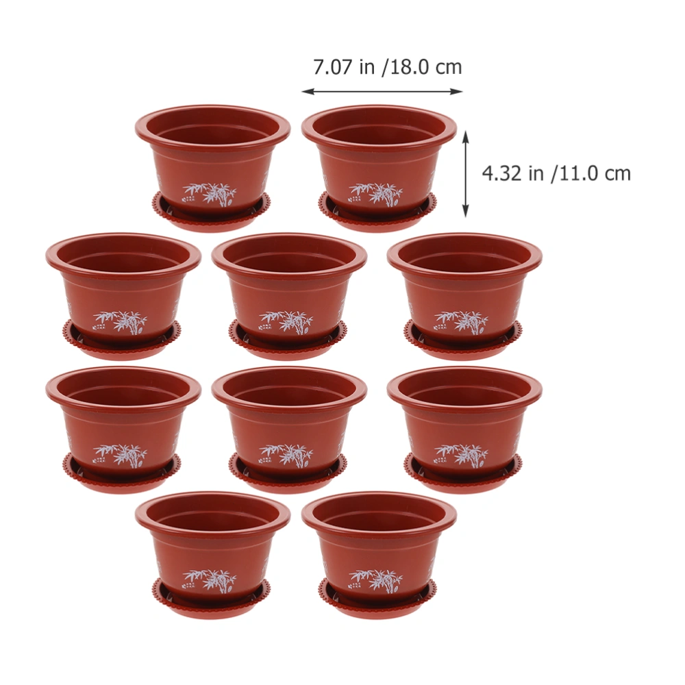 10Pcs Round Planter Plants Growing Pots Container Office Flower Arrangement Pot