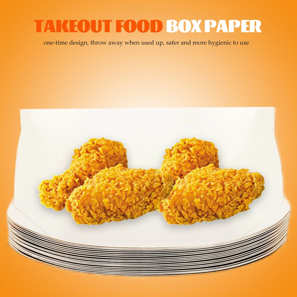 20Pcs Takeout Food Box Paper Fried Food Box Food Packaging Box Oil Proof Food Box