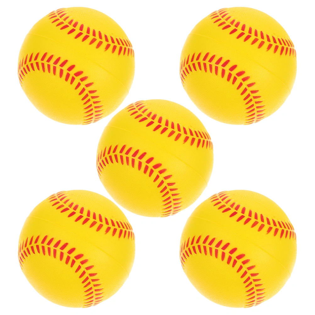 5Pcs Practice Baseballs PU Sponge Training Softballs Baseballs Training Balls