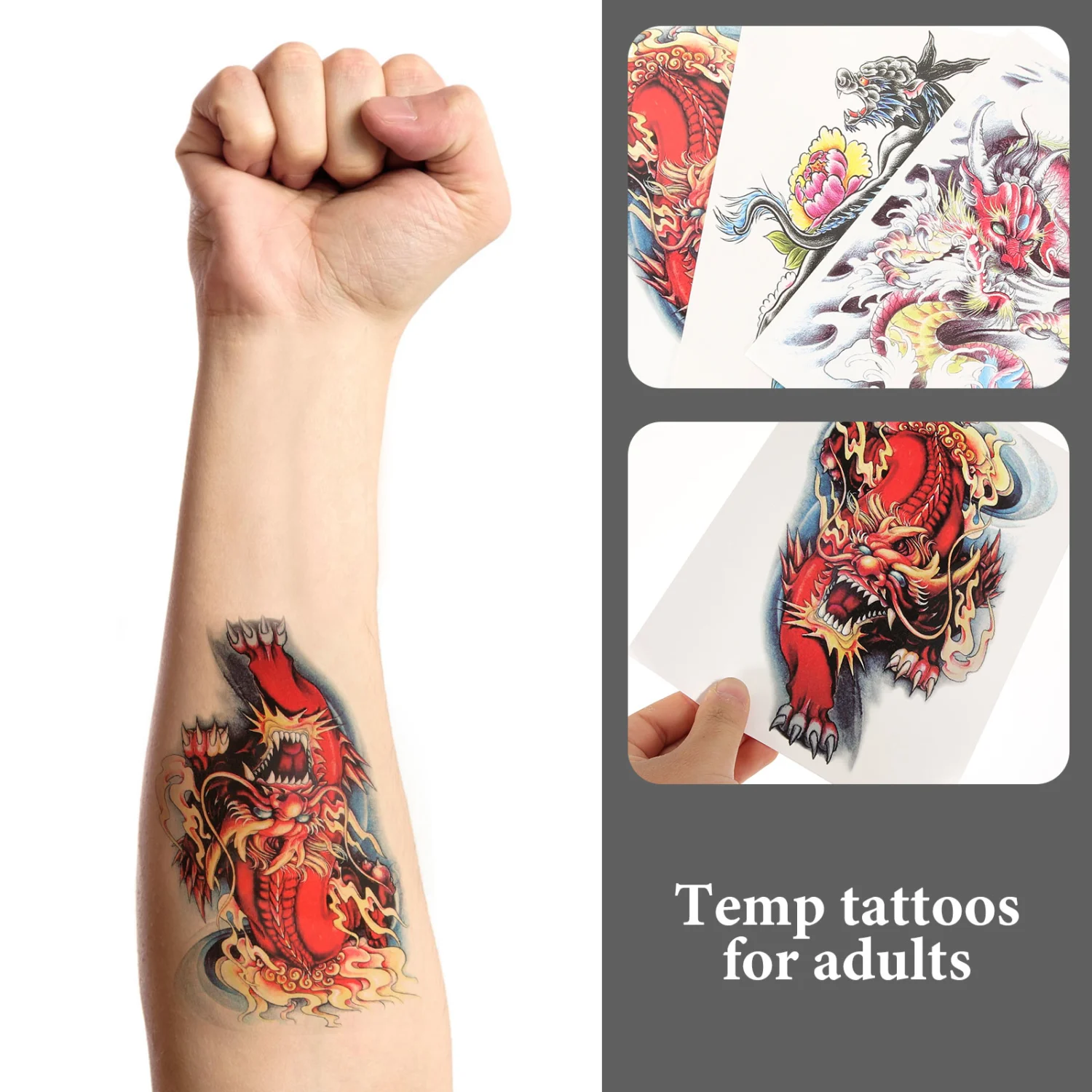 4 Sheets Tattoo Stickers Temporary Tattoos Fake Tattoos Unique Tattoos Decals