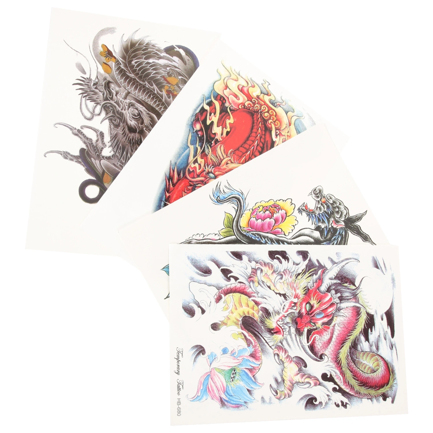4 Sheets Tattoo Stickers Temporary Tattoos Fake Tattoos Unique Tattoos Decals