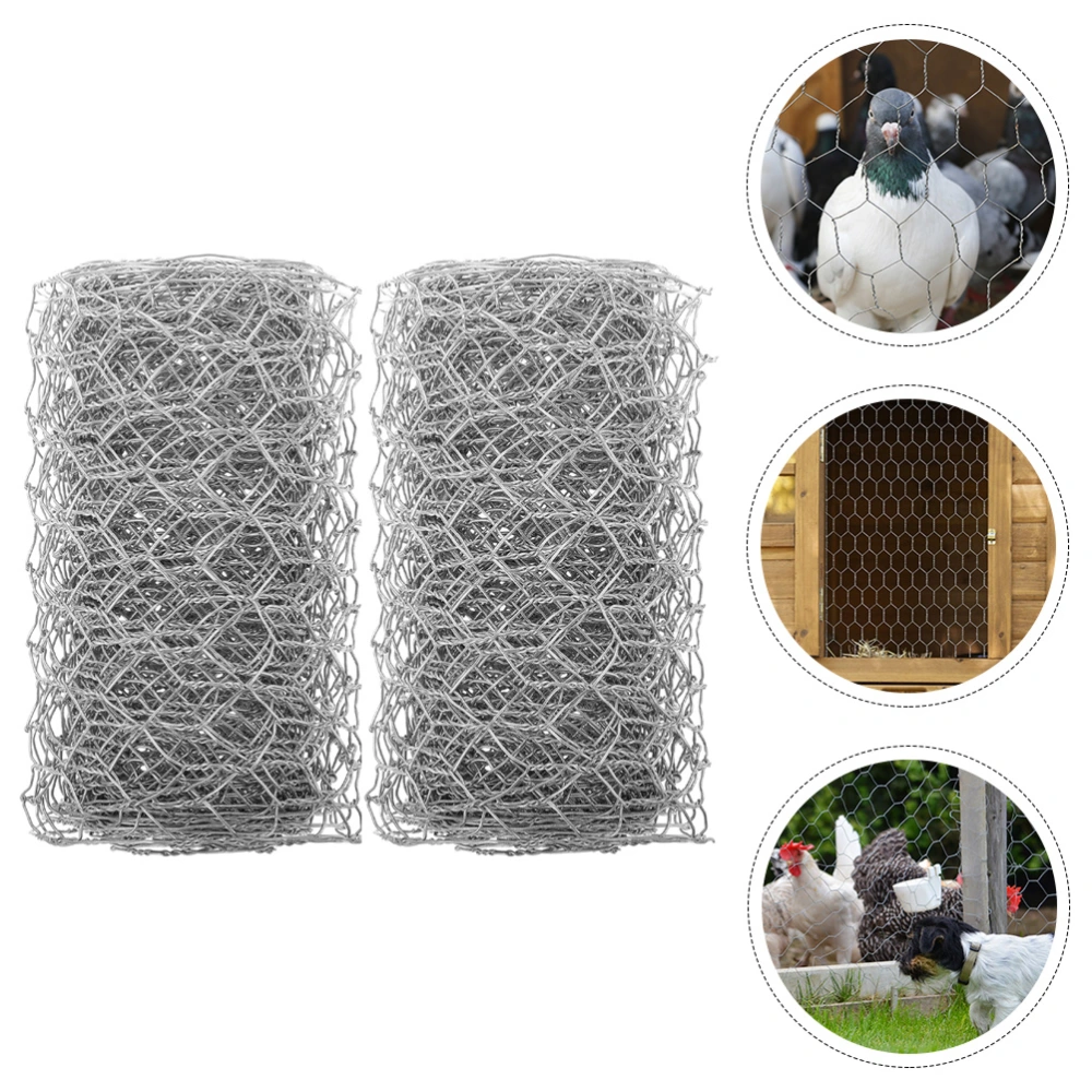 2pcs Metal Chicken Wire Net Poultry Wire Netting Hexagonal Metal Mesh for Garden