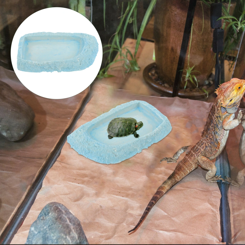 Reptile Food Water Bowl Lizards Feeding Bowl Terrarium Bowl Resin Feeding Dish