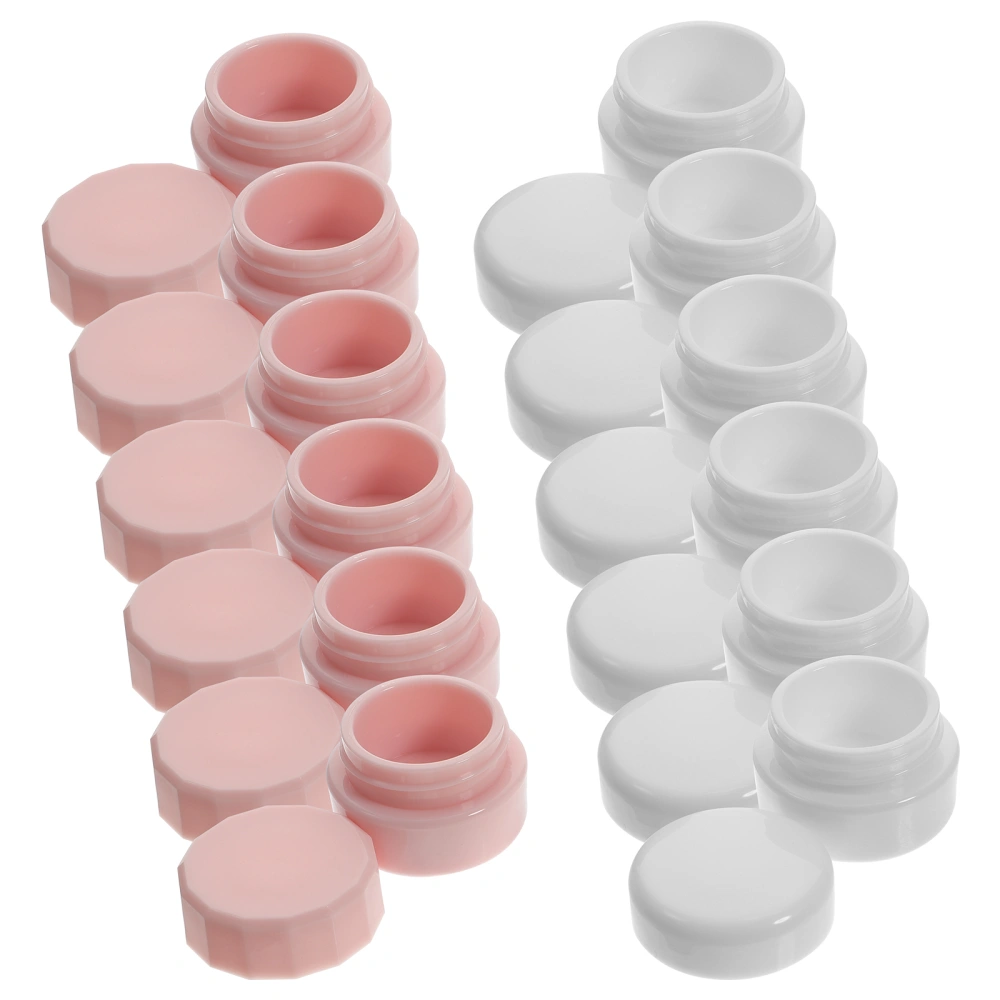 12 pcs Small Refillable Cosmetic Jar Plastic Makeup Container Empty Cream Box with Lids