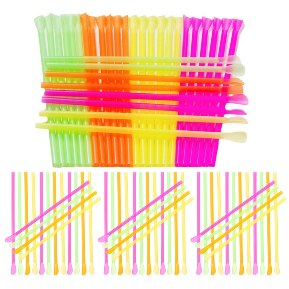 400pcs Spoon Straws Disposable Ice Cones Straws Beverage Drinking Straws